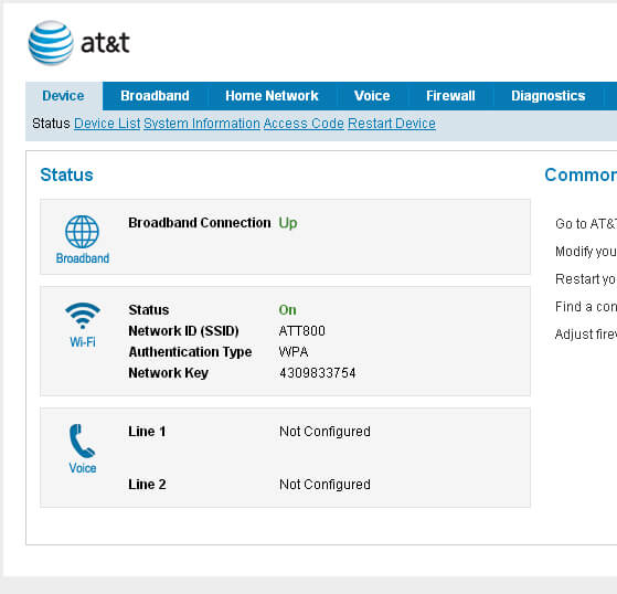 AT&T router IP address